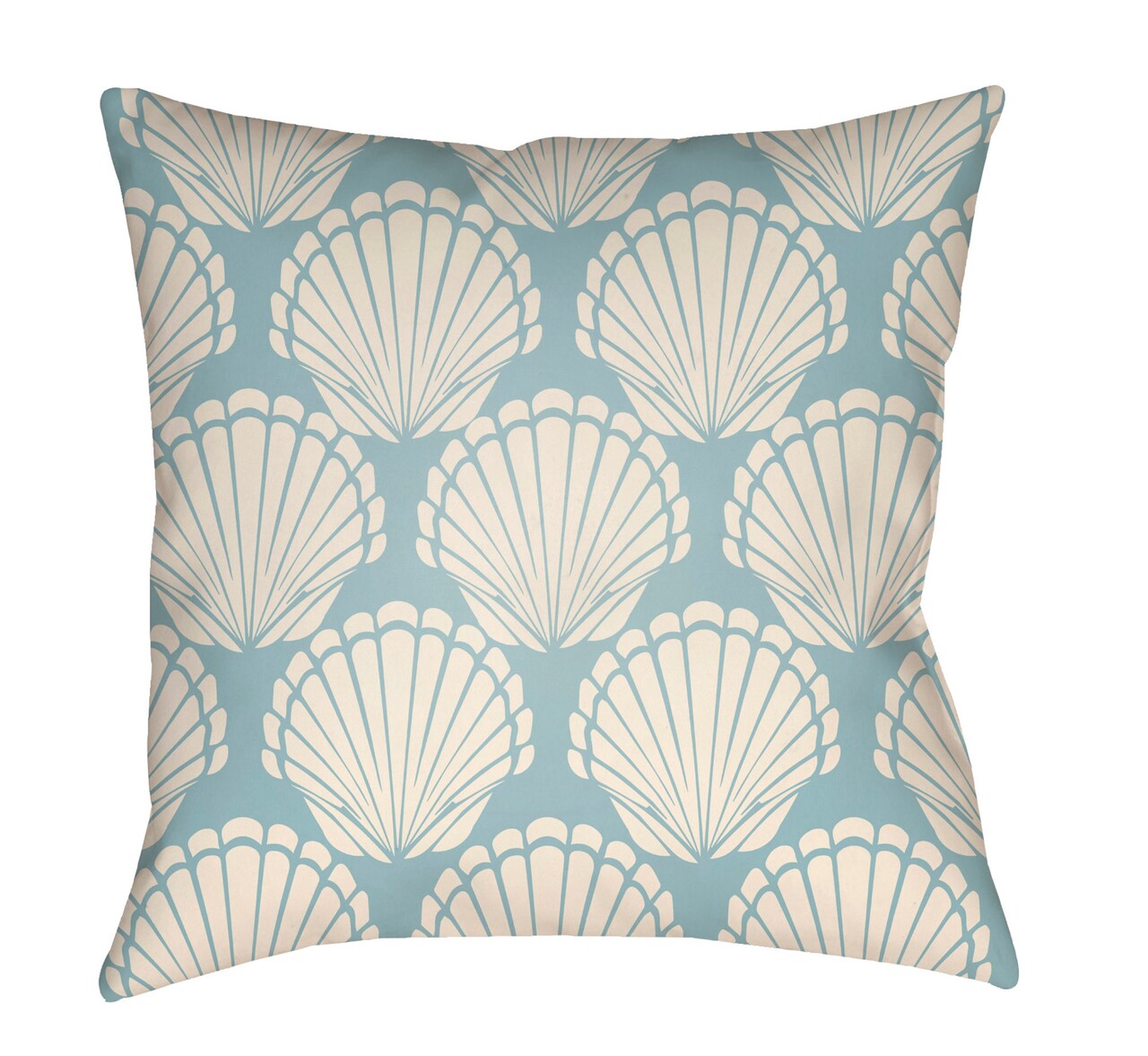 Tiwari Home 20" Blue and White Seashells Printed Throw Pillow Cover